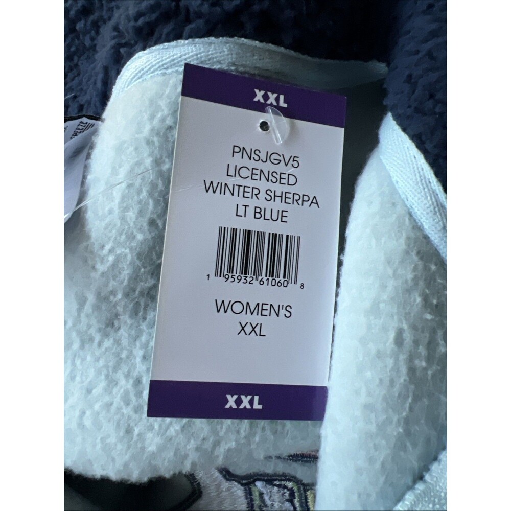 Peanuts Snoopy Women Light Blue Winter Sherpa Zip Fleece Pullover XXL NWT - Picture 9 of 16